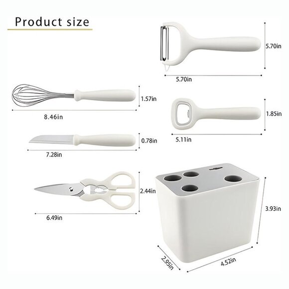 Home Kitchen Gadgets Utensils Set Paring Knife Whisk Bottle Opener Peeler - Picture 2 of 8